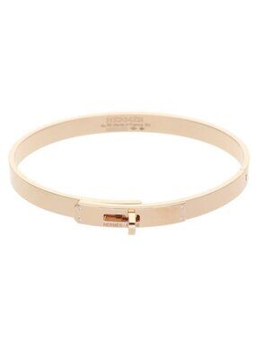 Hermes Kelly PM 18k Pink Gold Diamond Bracelet